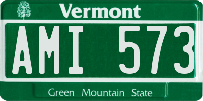 VT license plate AMI573