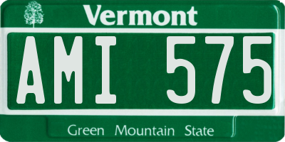 VT license plate AMI575