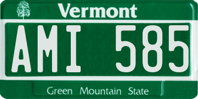 VT license plate AMI585