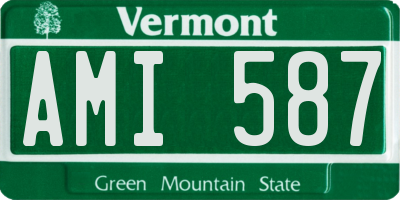 VT license plate AMI587