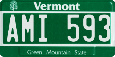 VT license plate AMI593