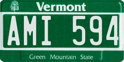 VT license plate AMI594