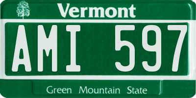 VT license plate AMI597