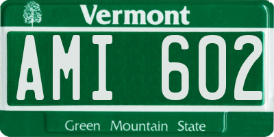 VT license plate AMI602