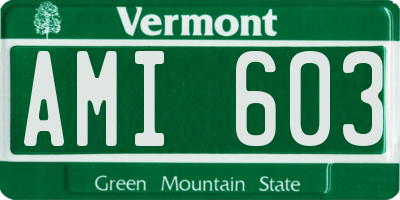 VT license plate AMI603