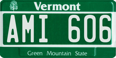 VT license plate AMI606