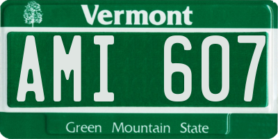 VT license plate AMI607