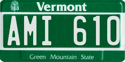 VT license plate AMI610