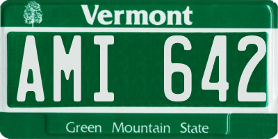 VT license plate AMI642