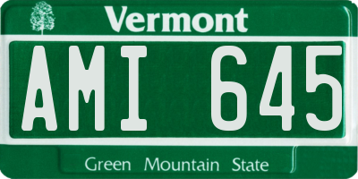 VT license plate AMI645