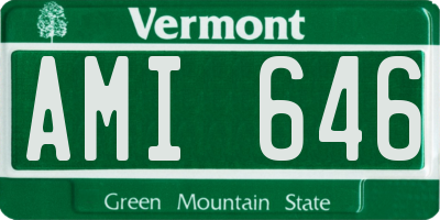 VT license plate AMI646