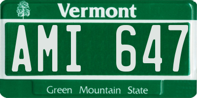 VT license plate AMI647