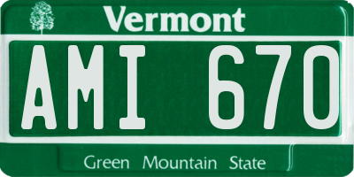 VT license plate AMI670