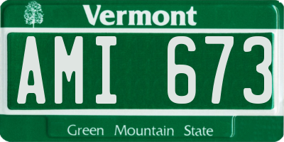 VT license plate AMI673