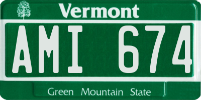 VT license plate AMI674