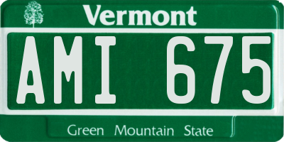 VT license plate AMI675