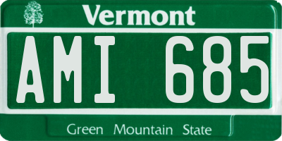 VT license plate AMI685
