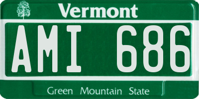 VT license plate AMI686