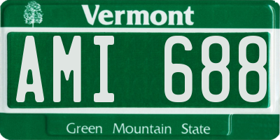 VT license plate AMI688
