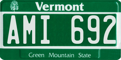 VT license plate AMI692