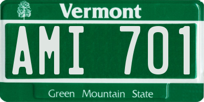 VT license plate AMI701