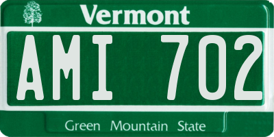 VT license plate AMI702