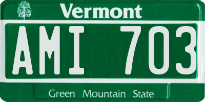 VT license plate AMI703