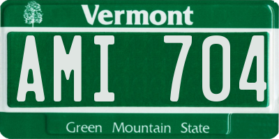 VT license plate AMI704