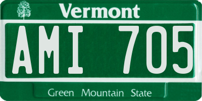 VT license plate AMI705