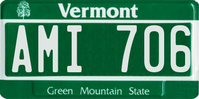 VT license plate AMI706