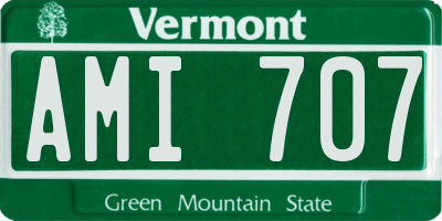 VT license plate AMI707