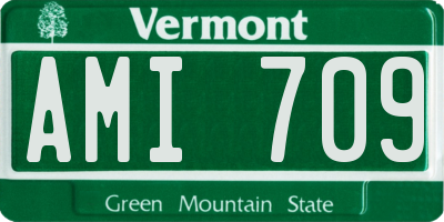 VT license plate AMI709