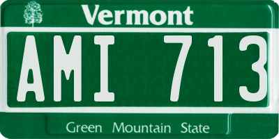 VT license plate AMI713