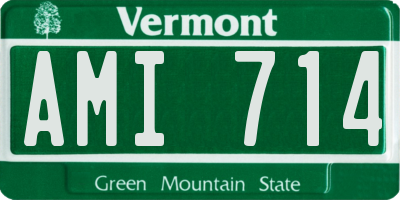 VT license plate AMI714