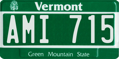 VT license plate AMI715