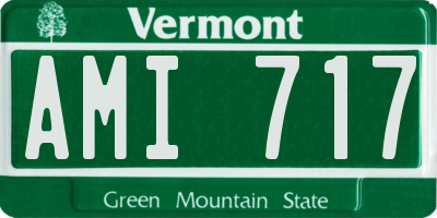VT license plate AMI717