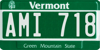 VT license plate AMI718