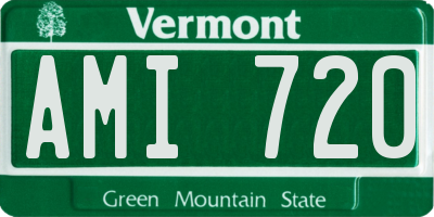 VT license plate AMI720