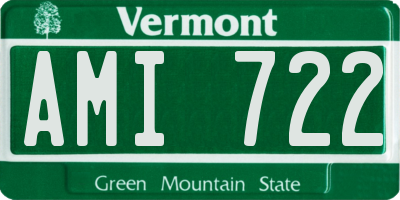 VT license plate AMI722