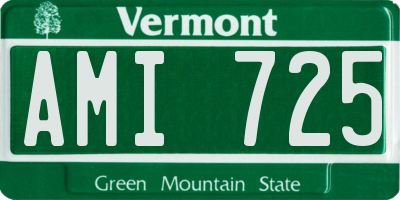 VT license plate AMI725