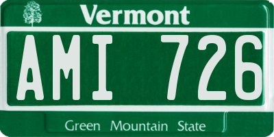 VT license plate AMI726