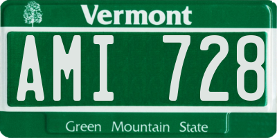 VT license plate AMI728