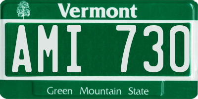 VT license plate AMI730
