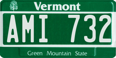 VT license plate AMI732
