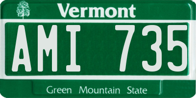 VT license plate AMI735