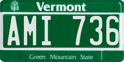 VT license plate AMI736
