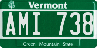 VT license plate AMI738