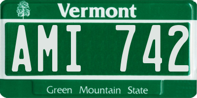 VT license plate AMI742