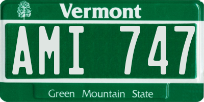VT license plate AMI747