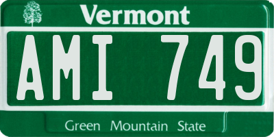 VT license plate AMI749